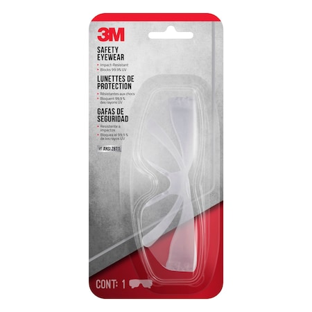 3M Safety Glasses, Clear Lens, Black Frame, 10 PK 90953-BU10-NA